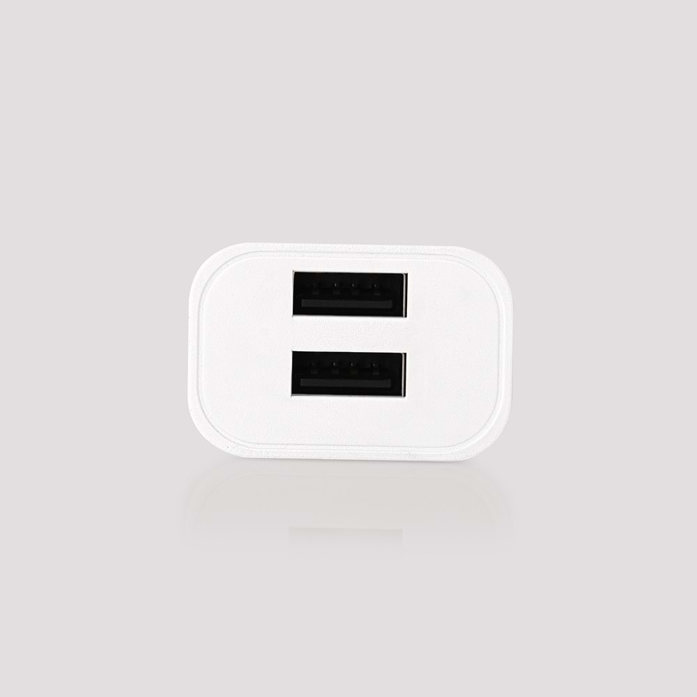 COMPAXE CTA-521D MU 10W 5V 2.1A ÇİFT USB + USB TO MICRO 3A KABLOLU SET BEYAZ