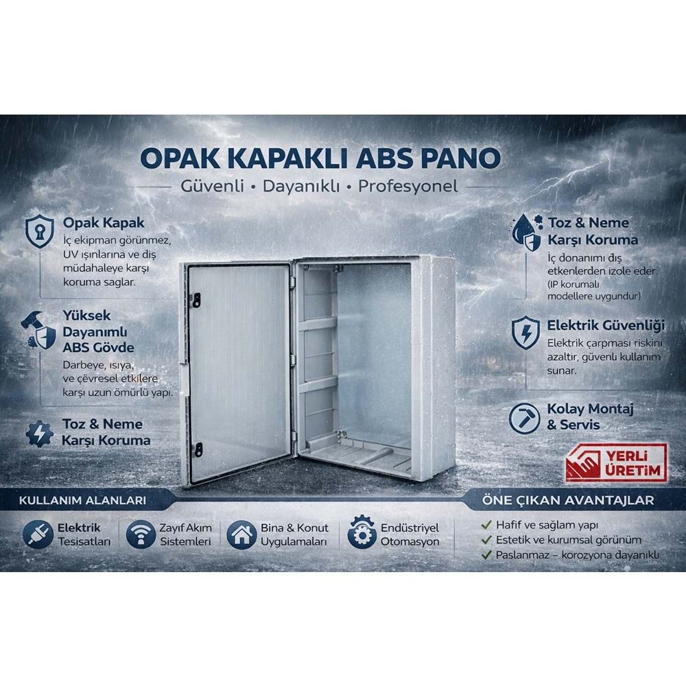 THOR 180 x 240 x 120 mm OPAK KAPAKLI ABS PANOLAR