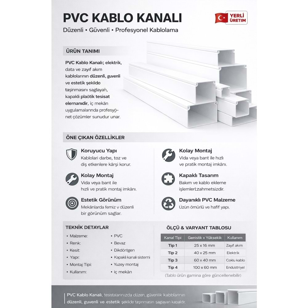 THOR 16 x 16 mm Kablo Kanalı PVC KABLO KANALLARI KUTULU