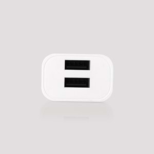 COMPAXE CTA-521D MU 10W 5V 2.1A ÇİFT USB + USB TO MICRO 3A KABLOLU SET BEYAZ