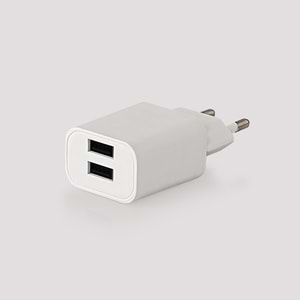 COMPAXE CTA-521DUTB24 10W 5V 2.1A ÇİFT USB + USB TO TYPE C 2.4A KABLOLU SET BEYAZ