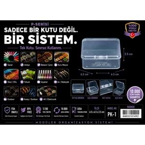 P-SERİSİ PK-1 PLASTİK KÜÇÜK KUTU ( 6.5X 6.5X 2.5 CM )