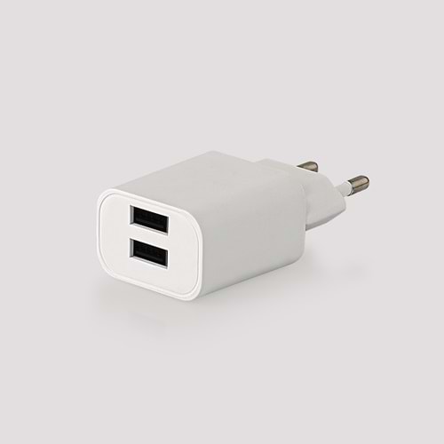 COMPAXE CTA-521D MU 10W 5V 2.1A ÇİFT USB + USB TO MICRO 3A KABLOLU SET BEYAZ