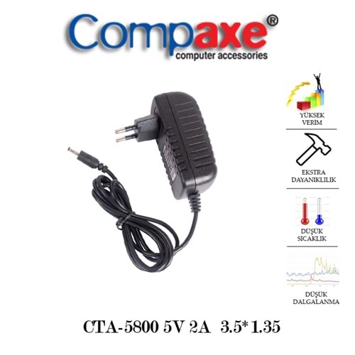 COMPAXE CTA-5800 10W 5V 2A 3.5*1.35 TABLET PC ADAPTÖR