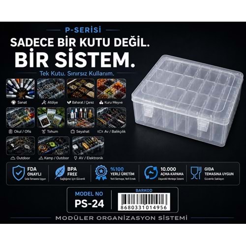 P-SERİSİ PS-24 24 KÜÇÜK 1 BÜYÜK KUTULU SET