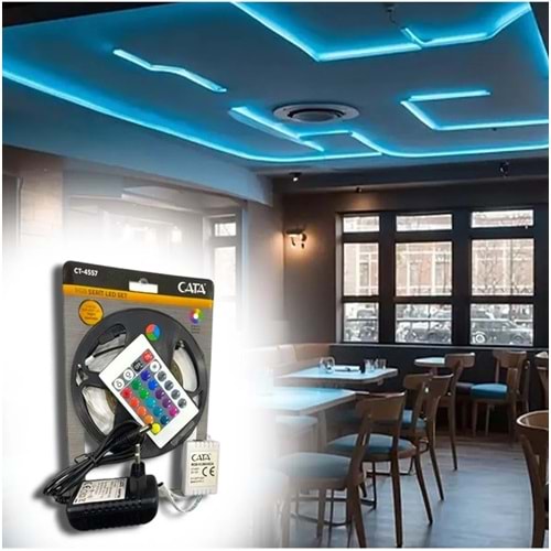 Ct-4557 Rgb Şerit Led Seti (5 METRE RGB LED TRAFO RGB KUMANDA) AYDNLTMDNYM-CT-4557
