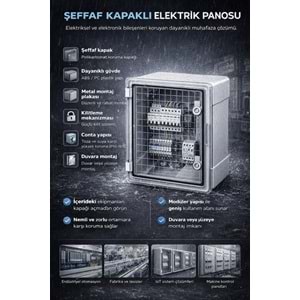 THOR 400 x 600 x 200 mm ŞEFFAF KAPAKLI ABS PANOLAR