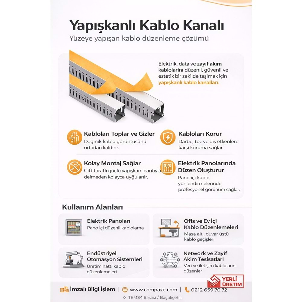 THOR 40 x 60 mm Pano Tipi Kanal PANO TİPİ KABLO KANALLLARI KUTULU BANTLI