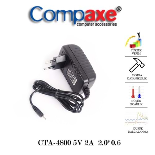 COMPAXE CTA-4800 10W 5V 2A 2.0*0.6 TABLET ADAPTÖR